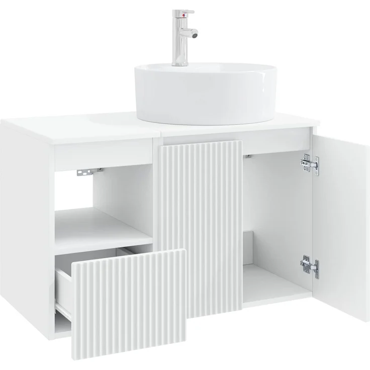 vidaXL Badezimmerschrank-Set 2 stk. Weiß 79,5 x 44,5 x 82 cm 3404074 – Bild 4