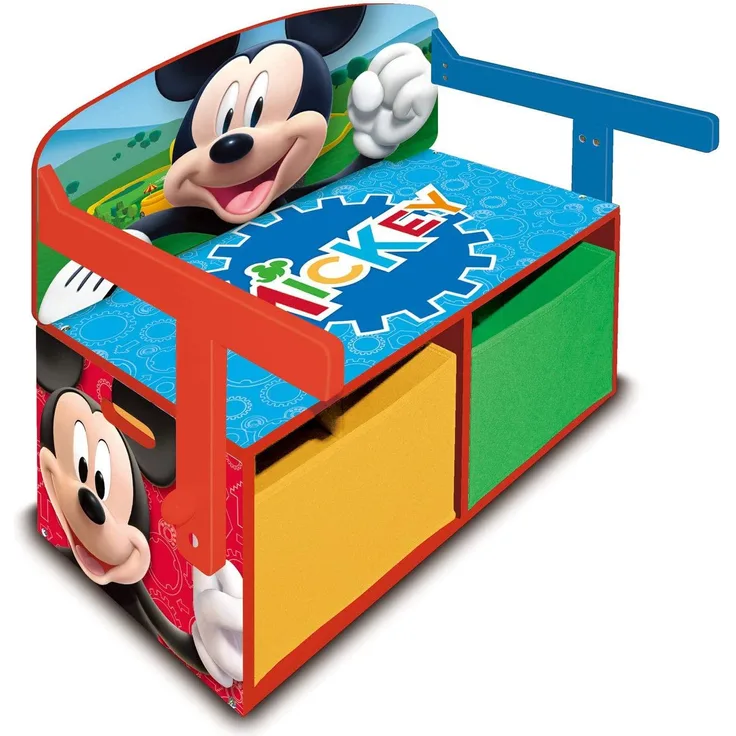 Aufbewahrungsbank Mickey Mouse 60 X 56 Cm Holz Blau 3-Teilig