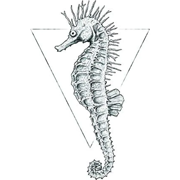 Komar Wandbild Sea Horse White, Kunstdruck auf Premium-Fotopapier, 30 x 40 cm, ohne Rahmen, für Wohnzimmer und Schlafzimmer, made in Germany