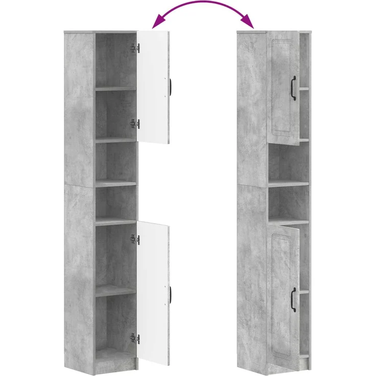 vidaXL 4-teiliges Badezimmer-Schrank-Set UTRECHT Betongrau 3417975 – Bild 10