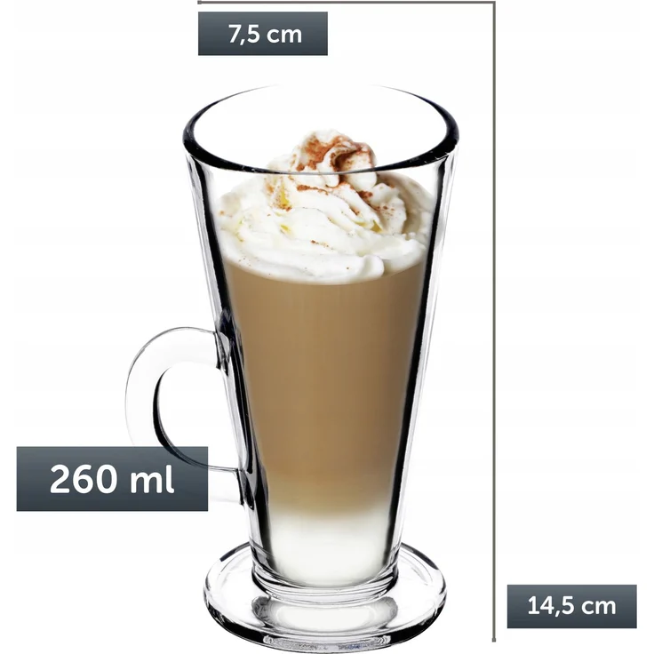 KADAX Kaffee-Latte-Gläser für Getränke, 6er-Set, 260 ml – Bild 4