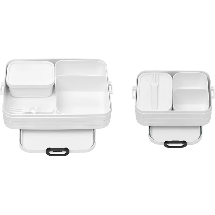 Mepal | Bento Lunchboxen Set | cleveres Fächersystem | ideal für bis zu 4 oder 8 Butterbrote | spülmaschinengeeignet | robustes Design | Weiß – Bild 1