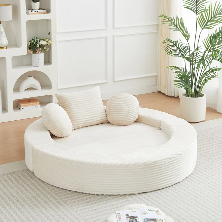 ZUBALIYA SchlafSofa mit USB - Anschluss, mit Schreibtisch, mit Cordbezug, mit Schaumstoffpolsterung, für Wohnzimmer und Apartments – Bild 20