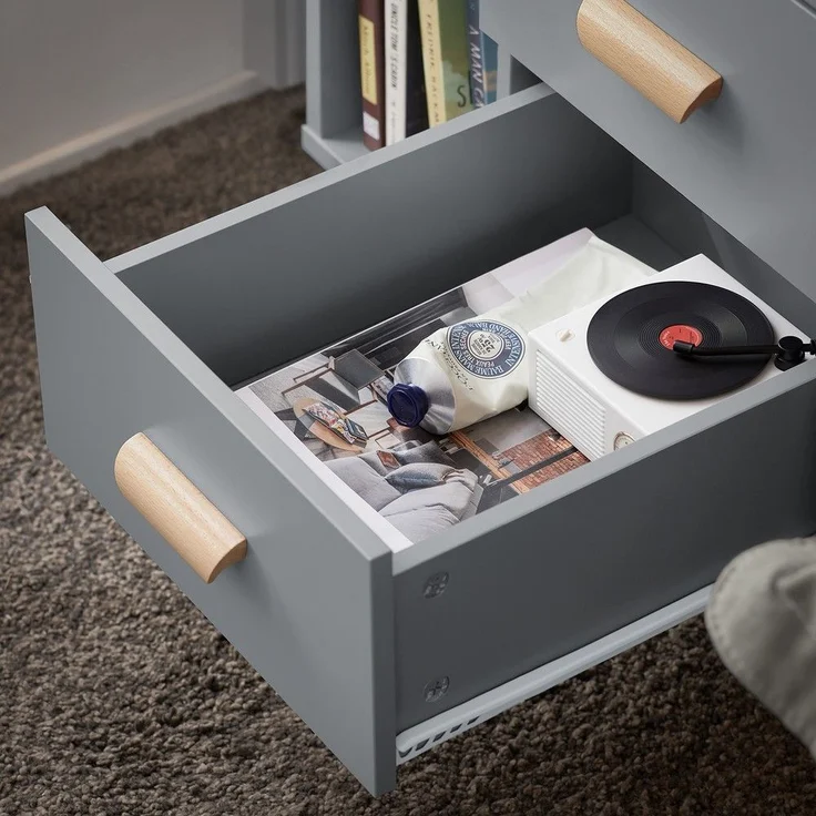 SoBuy FBT95-HG Nachttisch, MDF, Lackiert, Grau, 45 x 60 x 35 cm – Bild 10