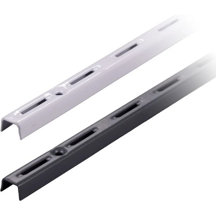 BOOMET Wandregalhalter Wandschienen für Regalsystem 1-reihig, 4-tlg, Weiß 50cm Regalschienen Wandregal Schiene – Bild 2