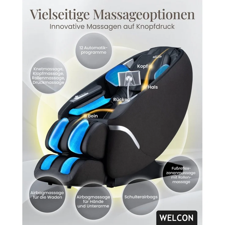 WELCON Massagesessel Massagesessel MAXXCARE® mit extrabreiter Sitzfläche (Modell 2026) – Bild 3