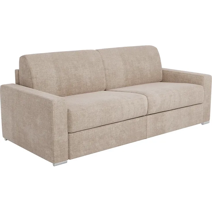 Vente-unique - CALITO - Schlafsofa - Plastik - Kunststoff (PVC), Metall - Beige - 214 x 223 x 85 cm