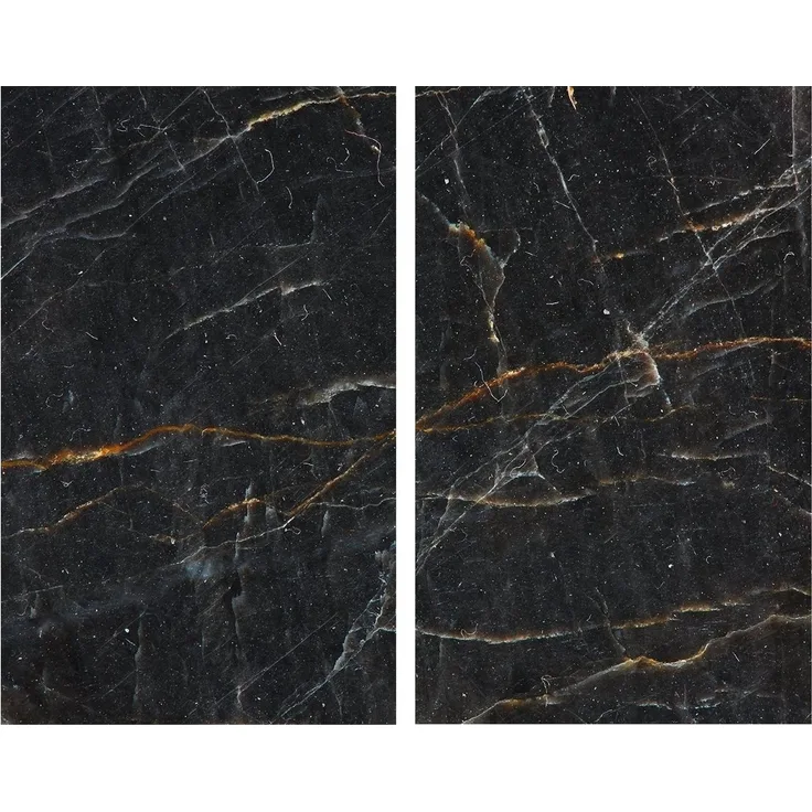 Allstar Glasabdeckplatten Marmor, 2er Set, rutschfeste Herdabdeckung für Glaskeramikkochfelder in Marmor-Optik, praktische Arbeitsflächenerweiterung in der Küche, Gehärtetes Glas, 30 x 52cm, Schwarz