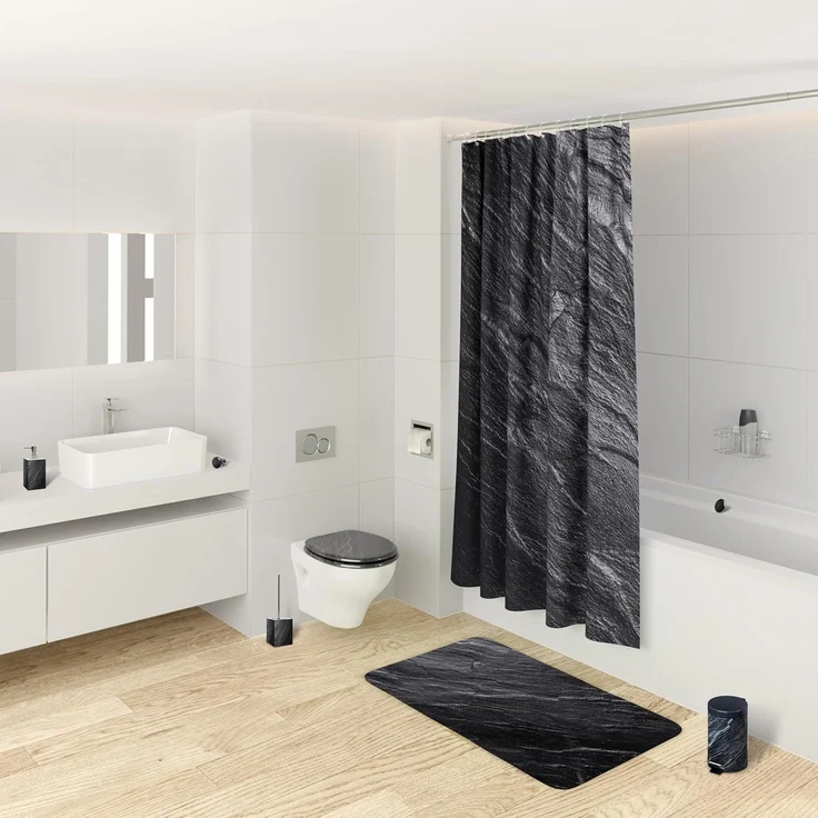 Sanilo Duschvorhang Granit 180 x 200 cm, 100% wasserdicht, Anti-Schimmel-Effekt, hochwertige Qualität – Bild 8