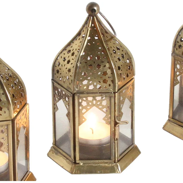 Orientalische Glas-Windlichter Nael Transparent 6er Set – Bild 5