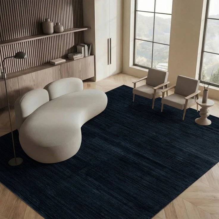 SAFAVIEH Modern Teppich für Wohnzimmer, Esszimmer, Schlafzimmer - Vision Collection, Kurzer Flor, Schwarz, 270x360 cm
