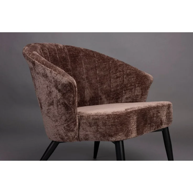 Loungesessel Georgia Dutchbone Lila mit Samtbezug und Metallbeinen – Bild 7
