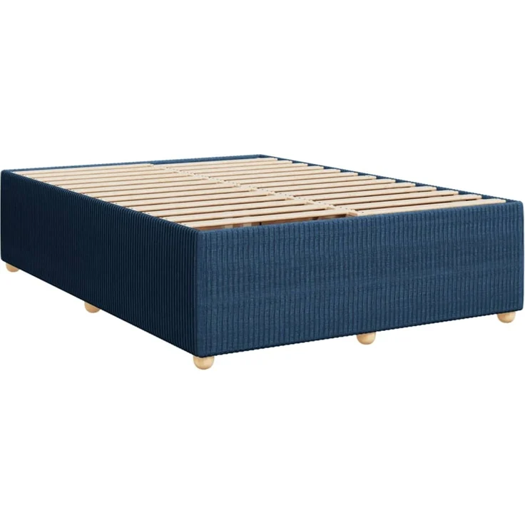 vidaXL Boxspringbett mit Matratze Blau 140x200 cm Stoff 3287492 – Bild 8