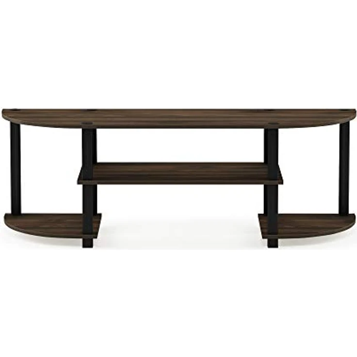 Furinno Turn-S-Tube Breites TV-Schrank, Fernsehtisch, TV-Regal, Fit TV-Größe bis zu 55", Columbia Walnut/Schwarz, 34 x 120 x 40 cm – Bild 7