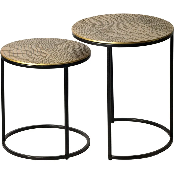 FINEBUY Beistelltisch FB73721 Metall Beistelltisch Alu Wohnzimmertisch Couchtisch Aluminium (Dekorative Ablage mit strukturierter Oberfläche), Kompakte Tische für moderne Wohnräume – Bild 6
