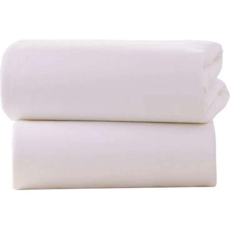 Clair de Lune Krippe Baumwolle Jersey Spannbetttücher für Schläuche 30 x 74cm, weiß, 2er Pack