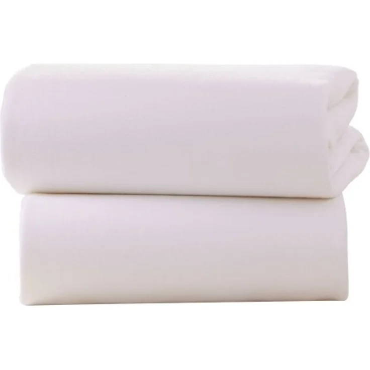 Clair de Lune Krippe Baumwolle Jersey Spannbetttücher für Schläuche 30 x 74cm, weiß, 2er Pack – Bild 1
