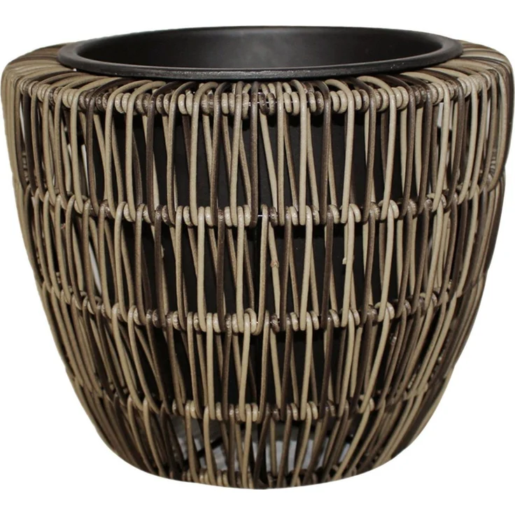Trend Line Blumentopf TrendLine Polyrattan Pflanztopf Ø 24x20 cm braun – Bild 3