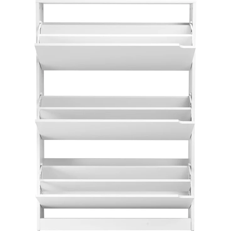 VEVOR Schuhschrank mit 3 Klappen, platzsparender Schuhkipper, freistehender Schuhregal-Organizer für den Eingang Flur Wohnzimmer Veranda, modernes Schuhregal 800 x 220 x 1165 mm Weiß – Bild 9