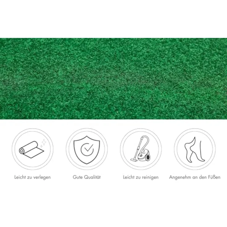 Misento Kunstrasen Outdoor mit Noppen - wetterfest und pflegeleicht - geeignet als Balkon Teppich oder Rasenteppich Outdoor - einfach zu verlegen 200x400 cm Grün – Bild 4