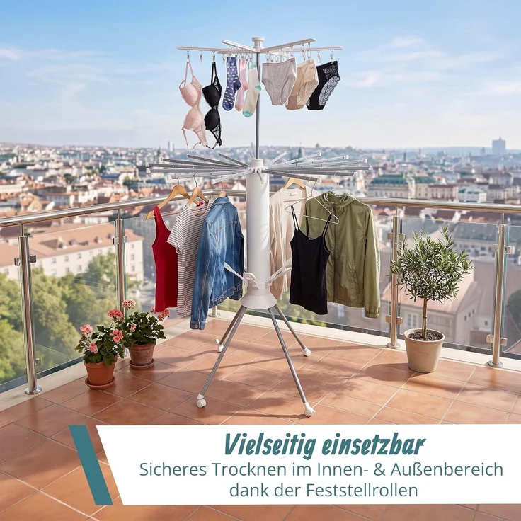 Relaxdays Ausziehbarer Wäscheständer mit Tasche – Bild 4