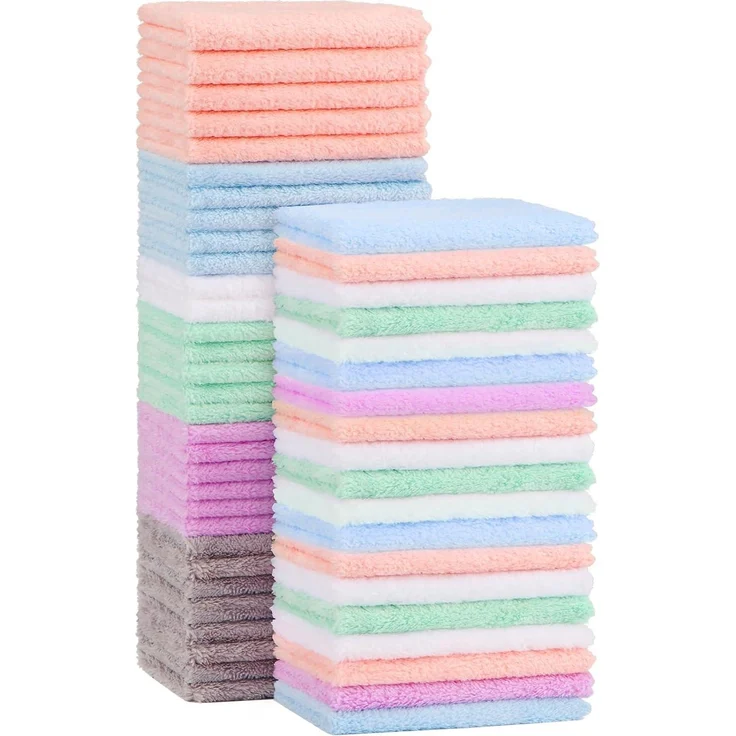 50er Pack Orighty Baby Waschlappen, Mikrofaser Coral Fleece Gesichtstücher 7x9 – Bild 1