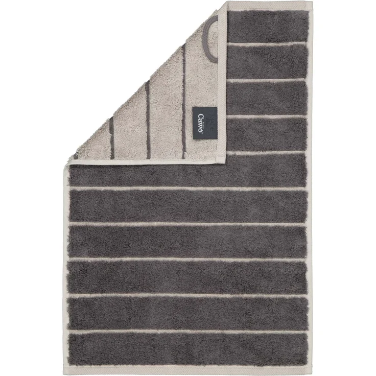 CAWÖ Gästetuch - C Balance, 30x50 cm, Walkfrottier, Baumwolle, Streifen Anthrazit – Bild 2