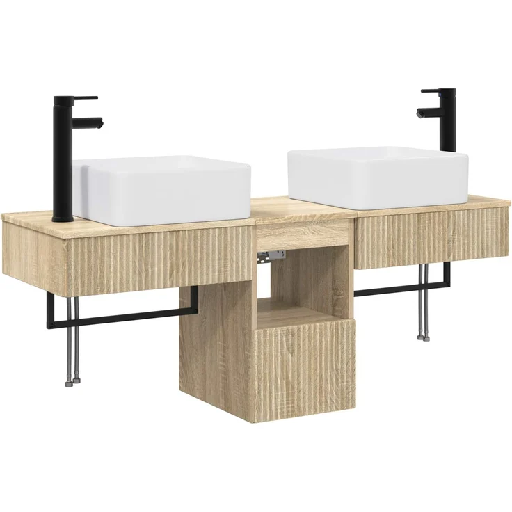 vidaXL Badezimmerschrank-Set 3 stk. Sonoma-Eiche 130 x 41 x 80 cm 3405599 – Bild 2