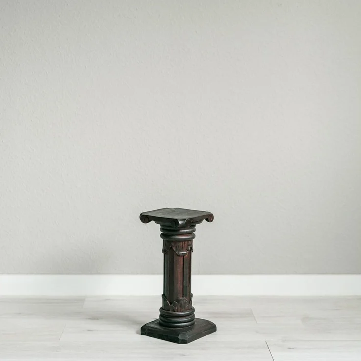 livasia Dekosäule Balinesische Säule aus Holz mit Schnitzerei, antik, handgefertigt – Bild 3