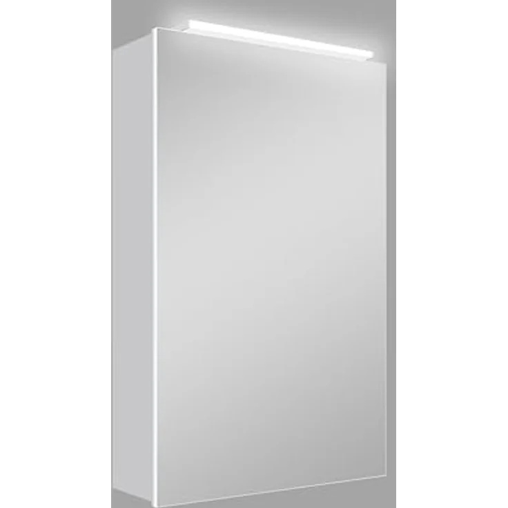 DSK LED-Spiegelschrank Aluminio Vegas, 40 x 60 cm, Silber, mit LED-Oberlicht und zwei Glaseinlegeböden – Bild 3