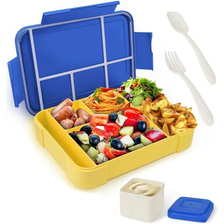 Bundviel Lunchbox Brotdose Kinder mit Fächern Bento Box Auslaufsicher Lunchbox – Bild 5