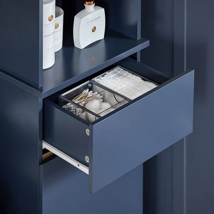 SoBuy BZR112-B Badezimmer-Hochschrank, MDF, Lackiert, Dunkelblau, 30 x 180 x 30 cm – Bild 8