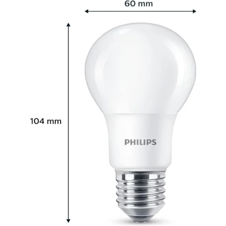 Philips LED Classic E27 Lampen 6-er Pack (60 W), matte LED Lampen mit warmweißem Licht, energiesparende Lampen mit langer Nutzlebensdauer, alte Generation – Bild 4