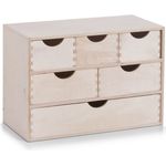 Zeller Present Aufbewahrungsbox Zeller 6er Schubladenelement Mini-Kommode aus Birkenholz