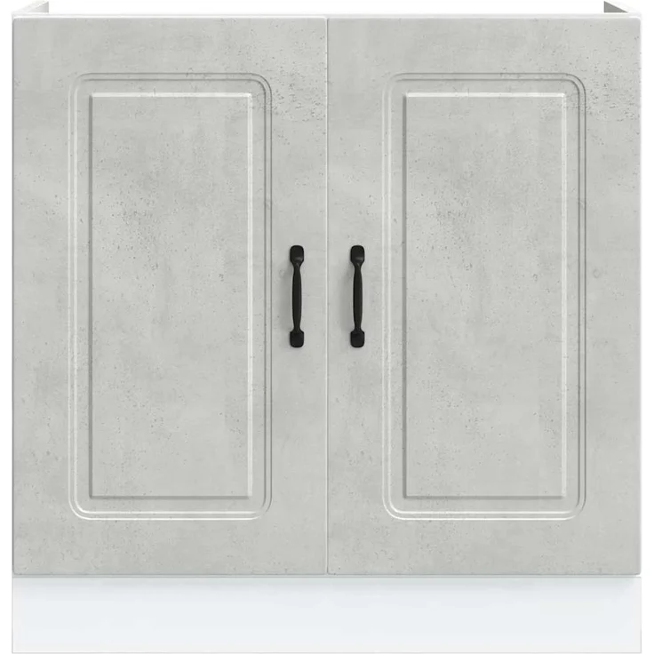 vidaXL Spülenunterschrank Kalmar Betongrau 80x46x81,5 cm Holzwerkstoff 853451 – Bild 3