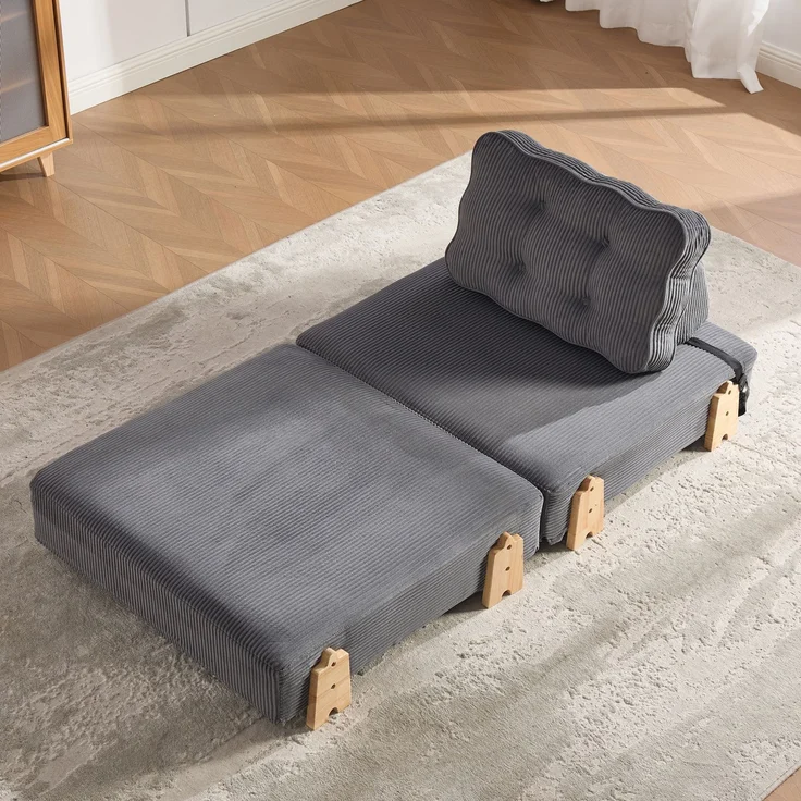 1-Sitzer Schlafsessel 90 x 86 x 84 cm aus Cord mit Schlaffunktion – Bild 2