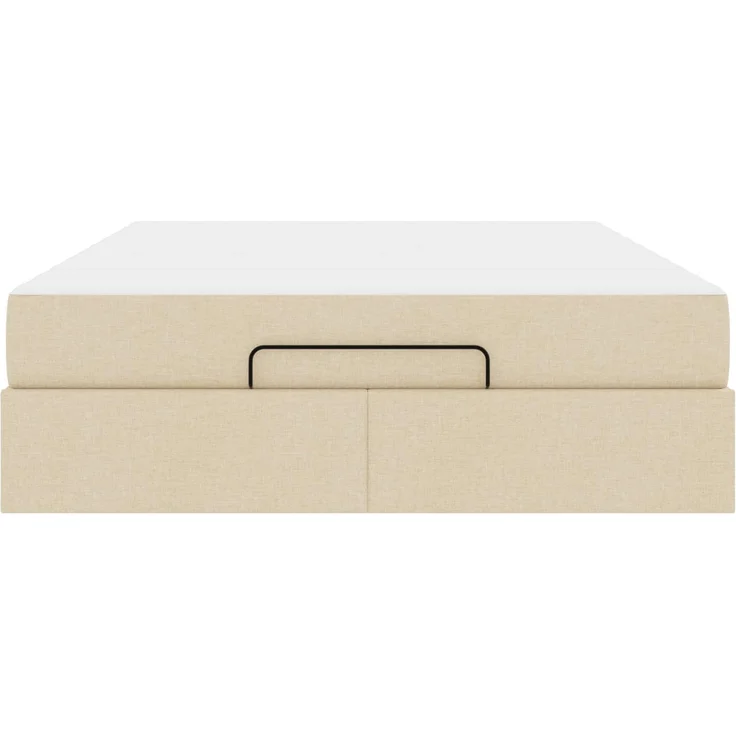 vidaXL Bettgestell mit Matratze mit Matratze 2 pcs Creme Stoff 3399506 – Bild 5