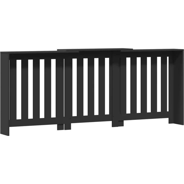 vidaXL Heizkörperverkleidung Schwarz 205x21,5x83,5 cm Holzwerkstoff 852763 – Bild 5