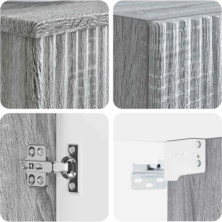 vidaXL Badezimmerschrank-Set 2 stk. Grau Sonoma 33 x 34,5 x 100 cm 3406129 – Bild 6