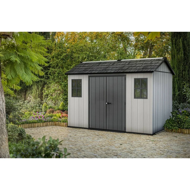 Dmora Gartenhaus Dartmouth, Gartenhütte, Gartenhaus, Werkzeugschuppen, 350x229 h254 cm, Grau – Bild 2