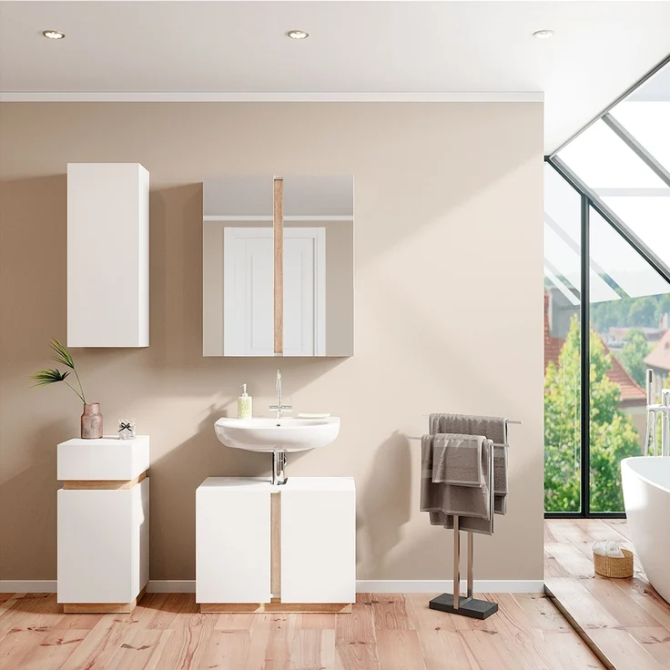 Badmöbel-Set Gloria Weiß 4-teilig Vicco – Bild 4