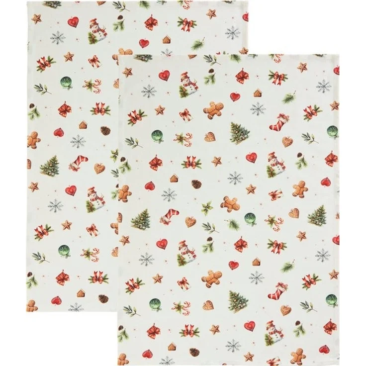 Erwin Müller Geschirrtuch Geschirrtuch "Noel" 2er-Pack, Baumwolle Motiv – Bild 4