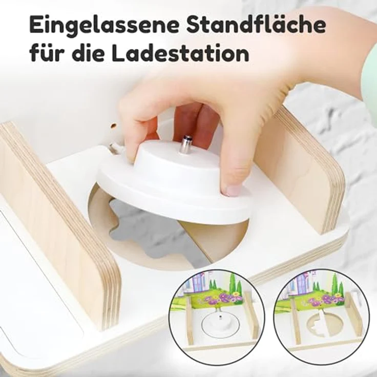 stadtecken Holzregal für Musikbox I passend für die Toniebox und ca. 35 Tonies I Perfekte Aufbewahrung im Kinderzimmer I zum Aufstellen oder Aufhängen (Märchenschloss) – Bild 9
