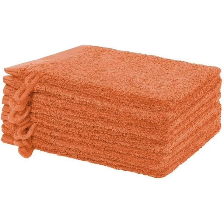 NatureMark Waschhandschuh 10er-Set Frottier Waschhandschuhe, 100% Baumwolle (10-St), Premium Frottier Waschhandschuhe, 15x21cm, Terrakotta – Bild 4