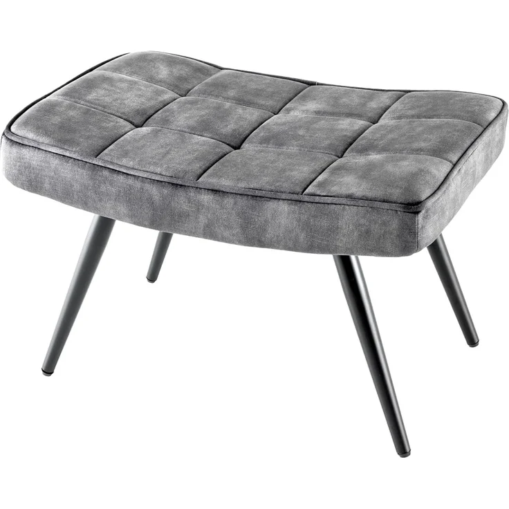riess-ambiente Fußhocker SCANDINAVIA grau / schwarz (Einzelartikel, 1 St), Wohnzimmer · Samt · Metall · Scandinavian Design – Bild 1