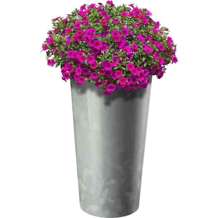 KADAX Blumentopf Blumentopf 26cm Abdeckung mit Einsatz Blumenständer Kunststoff grau – Bild 3