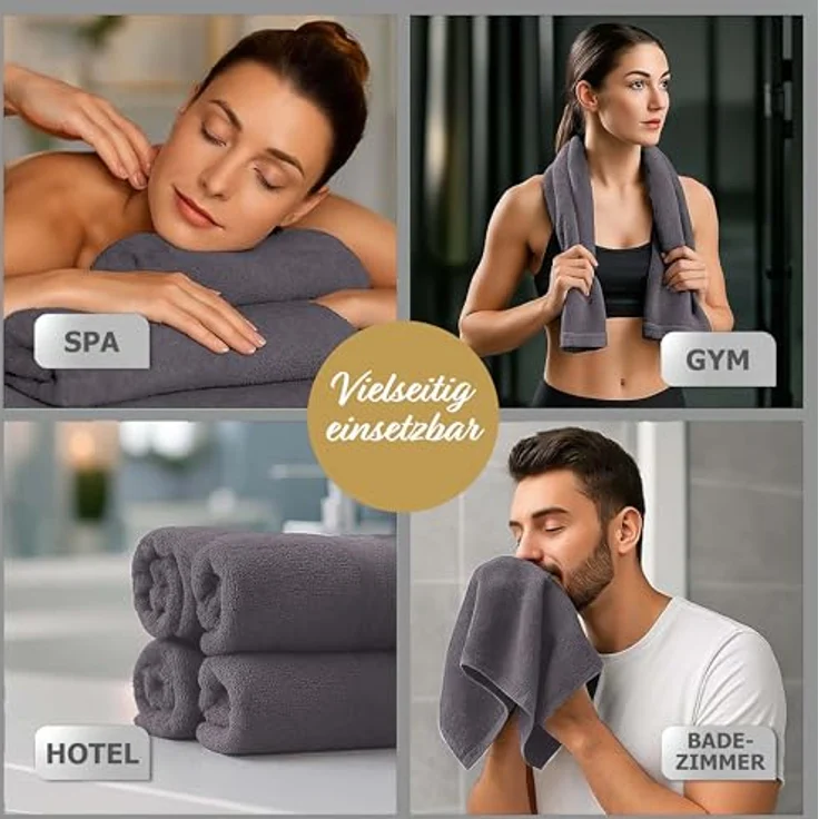 TRENDBUY24 Handtuch Set Handtücher Duschtücher Gästetücher Baumwolle Frottee Premium 4er Set, 100% Baumwolle (4-St), Duschtuch – Bild 9