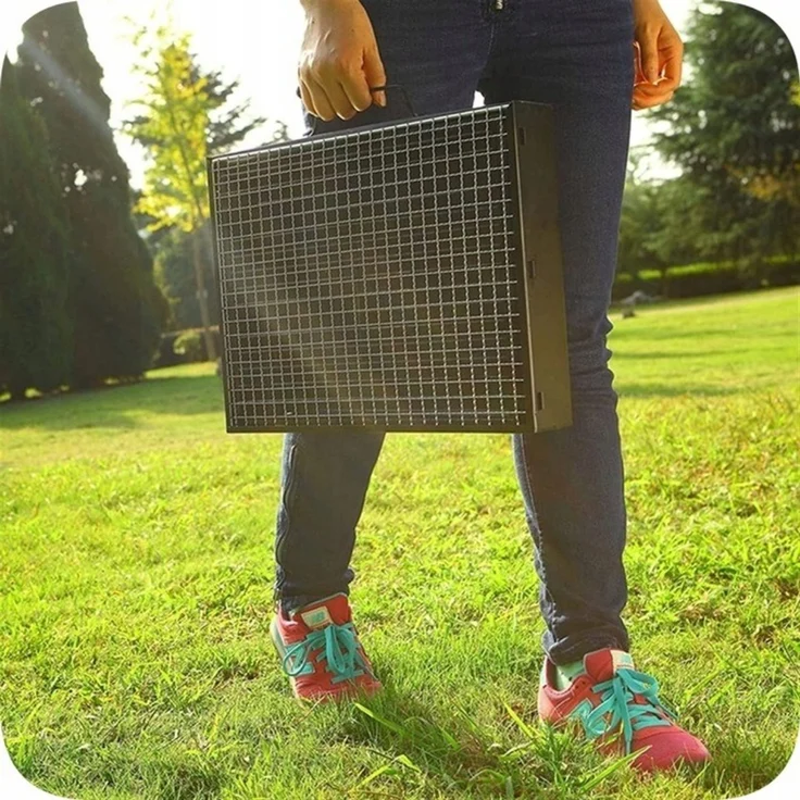Klappgrill Koffer Holzkohlegrill 36x29x7 cm tragbar für Camping Picknick – Bild 4