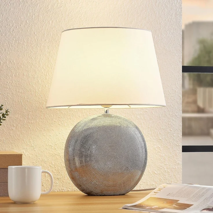 Lindby Tischleuchte Florentino, Weiß IP20, 1 x 15 W LED – Bild 3