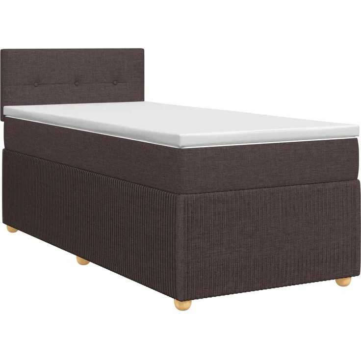 vidaXL Boxspringbett mit Matratze Dunkelbraun 90 x 190 cm Stoff 3451359 – Bild 2